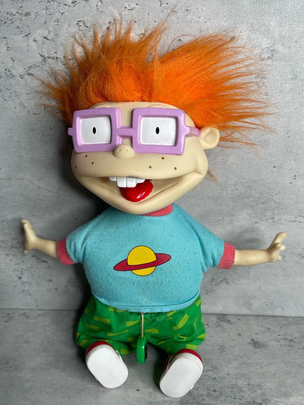 Nickelodeon Rugrats Scared Chuckie Finster Plush Doll Mattel 13” Vintage 1997